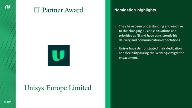 Unisys IT Partner Award