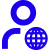 Icon blue global support