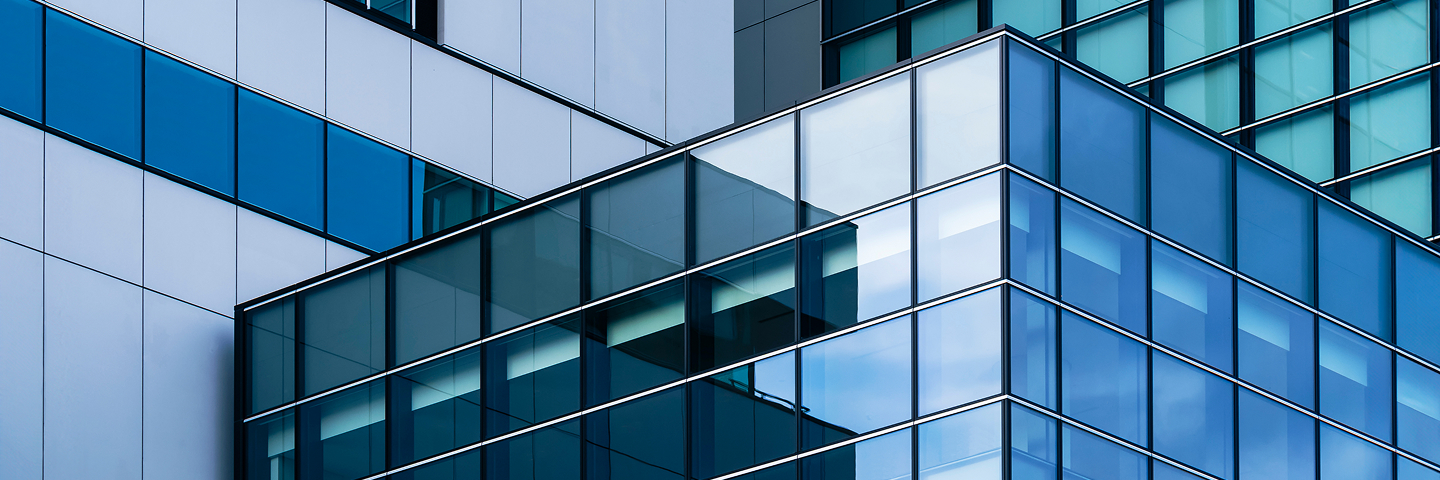 Glass office building exterior