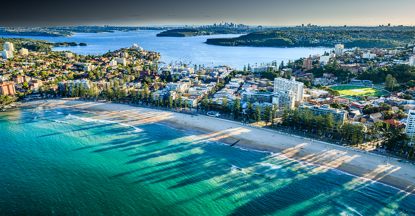 Aerial view of a coastline